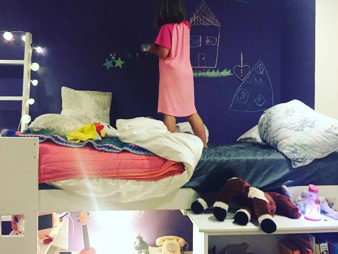 Idea for Little Children's Bed-Attic and Charming Wall Photo