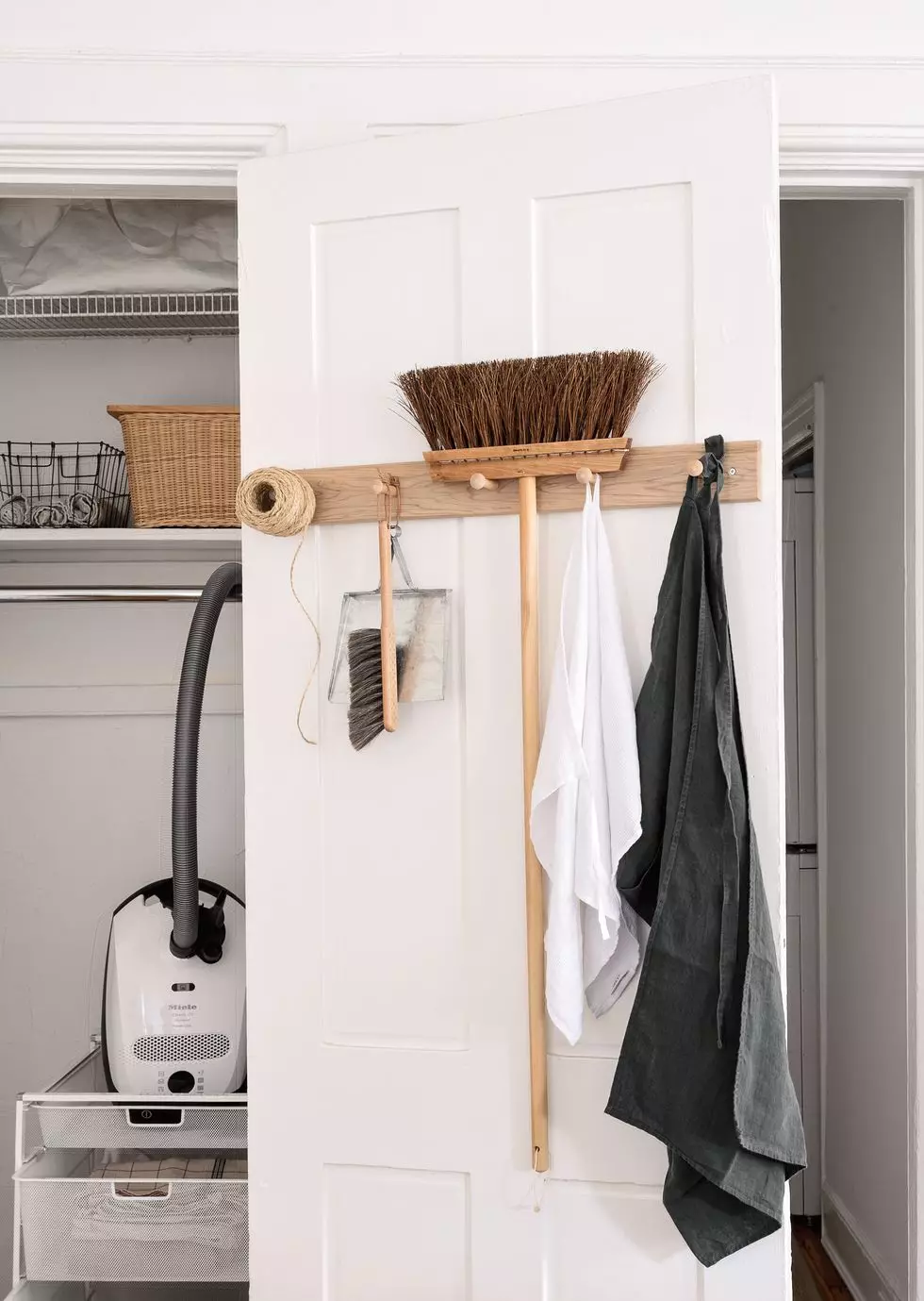 An example organization storage on the inside door of the cabinet photo