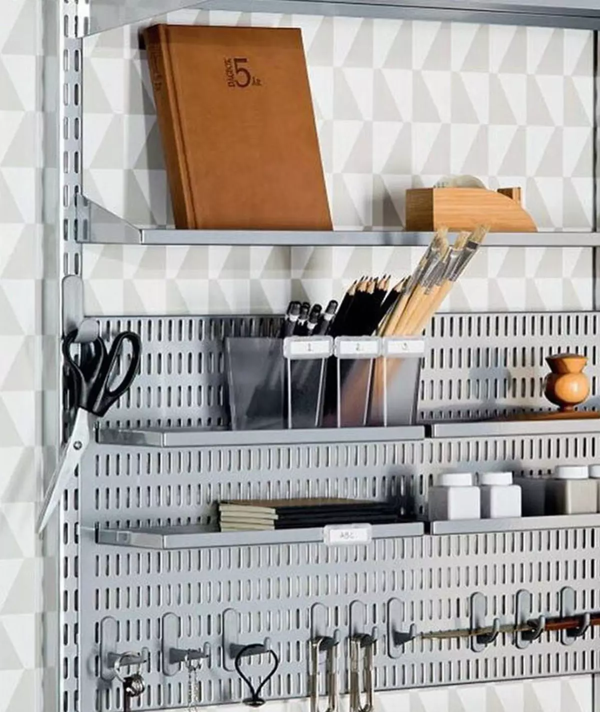 Idea Design Storage Organization for mini office at home Photo