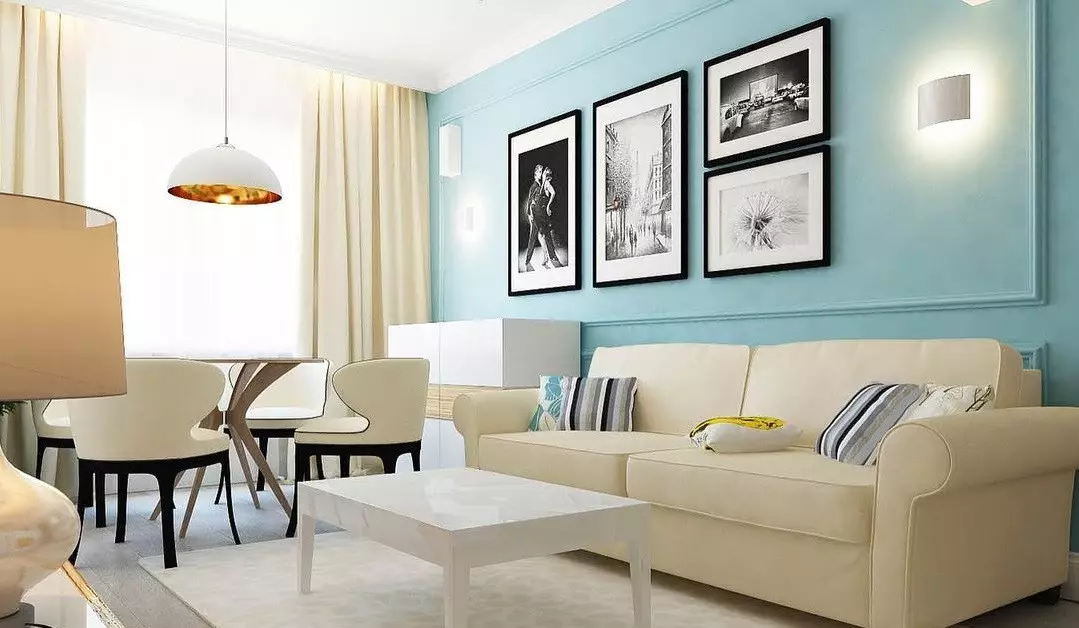 Blue Apartment Design: 30 Plej bonaj ekzemploj kaj kombinaĵoj 10923_12
