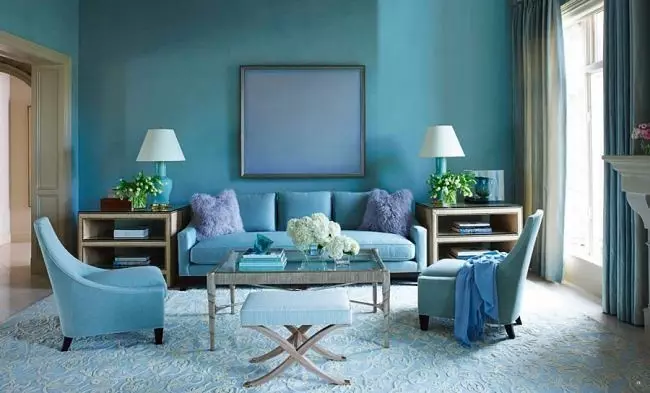Blue Apartment Design: 30 Plej bonaj ekzemploj kaj kombinaĵoj 10923_46