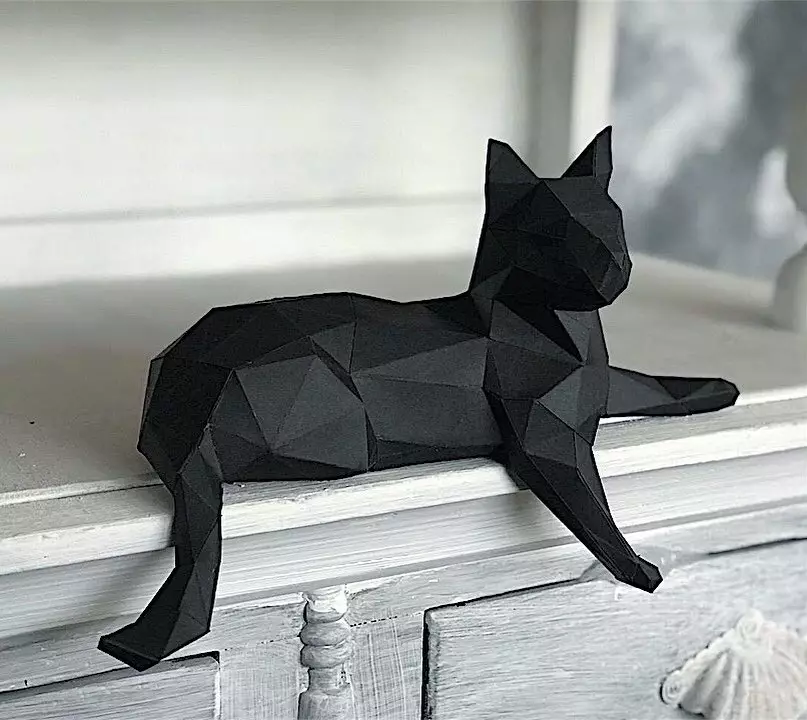 Figuras de papel poligonal 3D foto decoração de papel