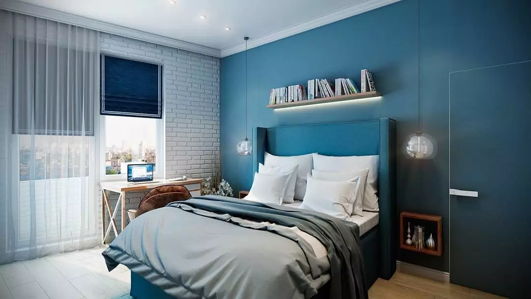 Blå leilighet interiør: 30 stilige eksempler og beste kombinasjoner 10964_19