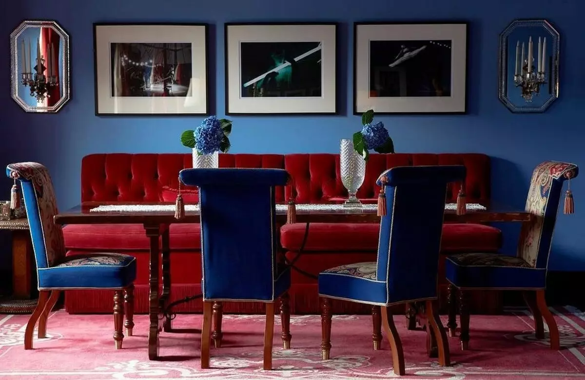 Interior del apartamento azul: 30 ejemplos elegantes y mejores combinaciones 10964_43