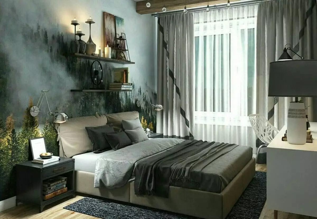 Dizajn tamnog spavaće sobe: 57 luksuznih ideja 10968_14