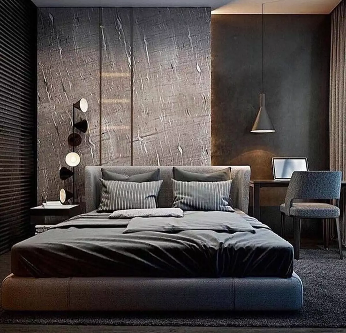 Sötét hálószoba design: 57 luxus ötlet 10968_55
