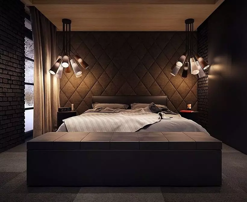 Дизајн тамне спаваће собе: 57 Луксузне идеје 10968_72