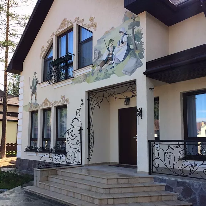So dekorieren Sie die Fassade des Hauses mit der Endbearbeitung und Dekoration: 15 stilvolle Optionen 10983_116