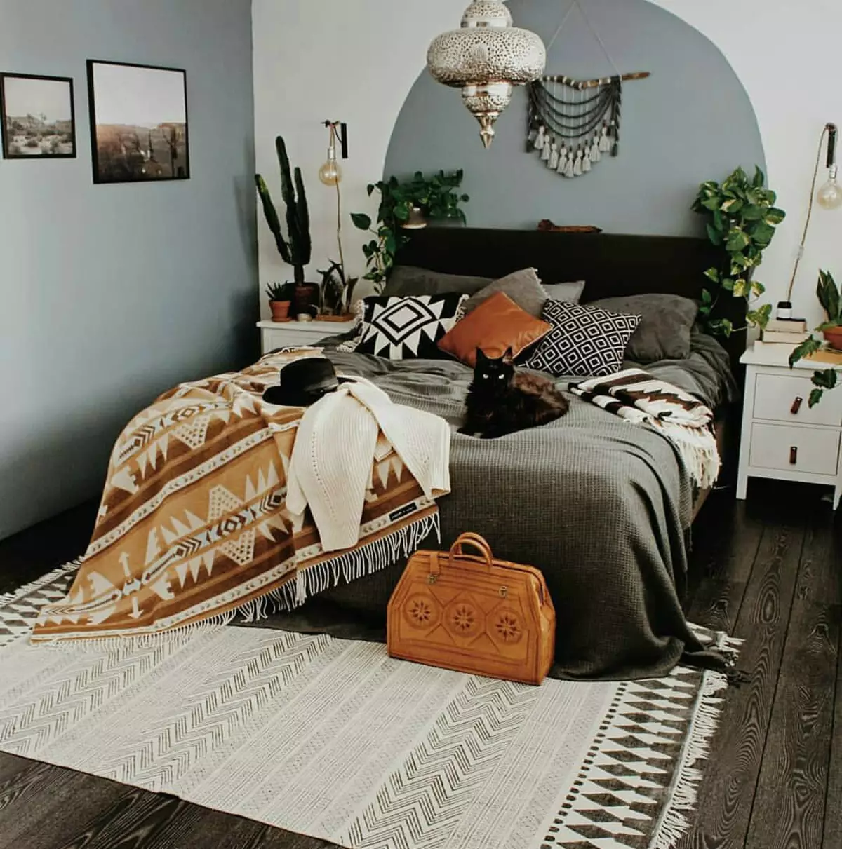 اتاق خواب زیبا شیک زیبا در عکس های سبک قومی