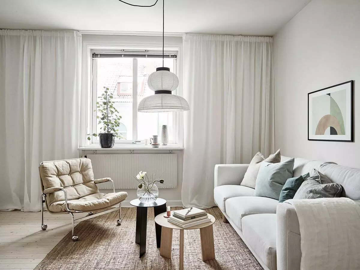 Design výzdoby odstíny stejné barvy v interiéru. Style Scandinávský moderní