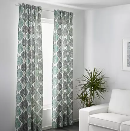 Style Design Curtains Curtains na may Plant Pattern IKEA Photo.