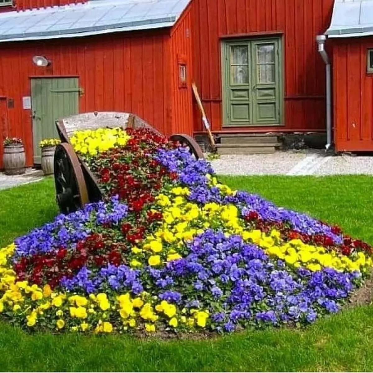 Hur man dekorerar den blomsterbädda: 50 ursprungliga idéer 11050_73