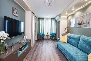 Retro Styl Apartmán: Interiér Moskvy dvoupokojové sprchy v duchu šedesátých let 11097_1