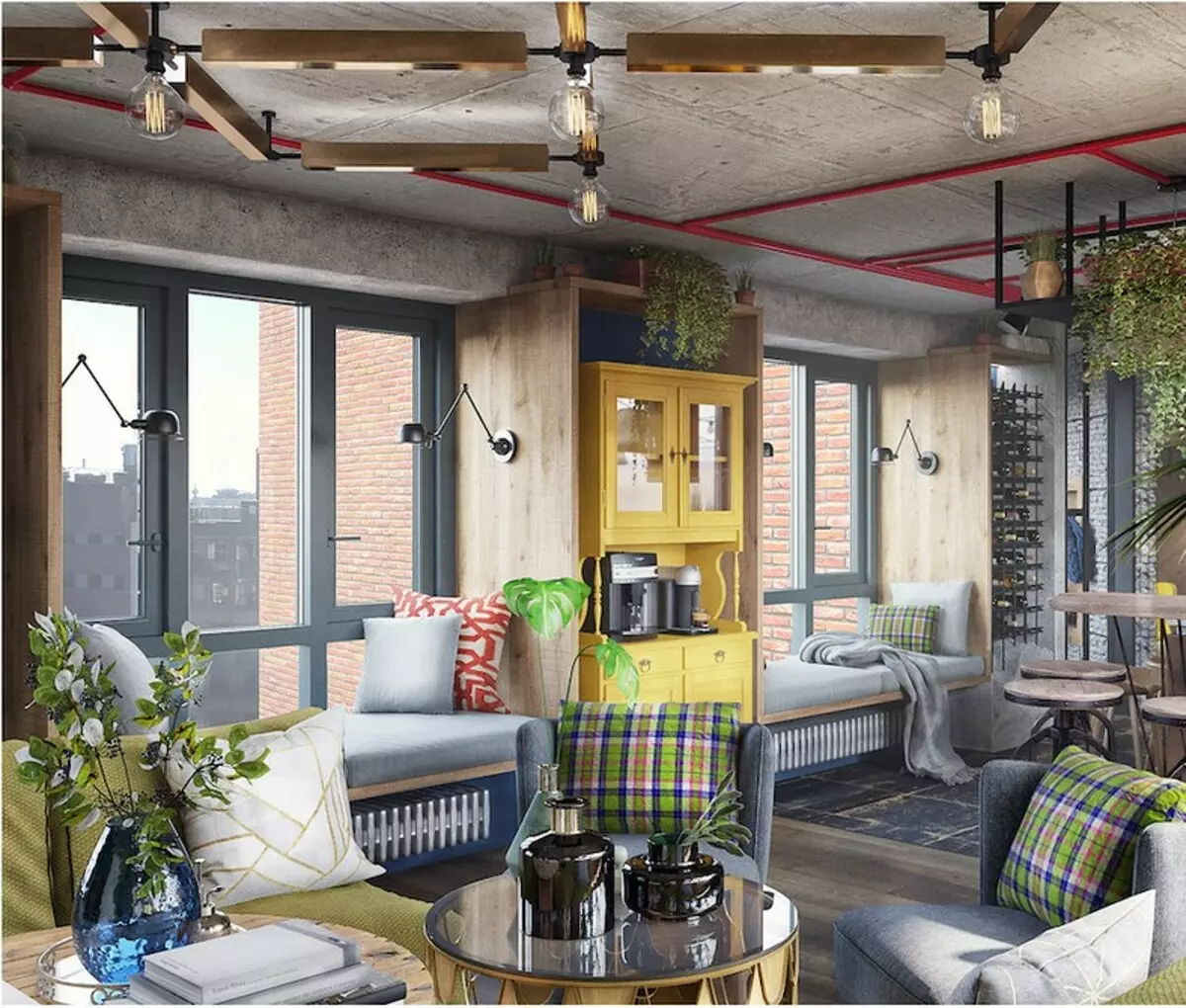 Bright design mix: Loft, Industrial, Eco and Country in the interior of the apartment 11128_32