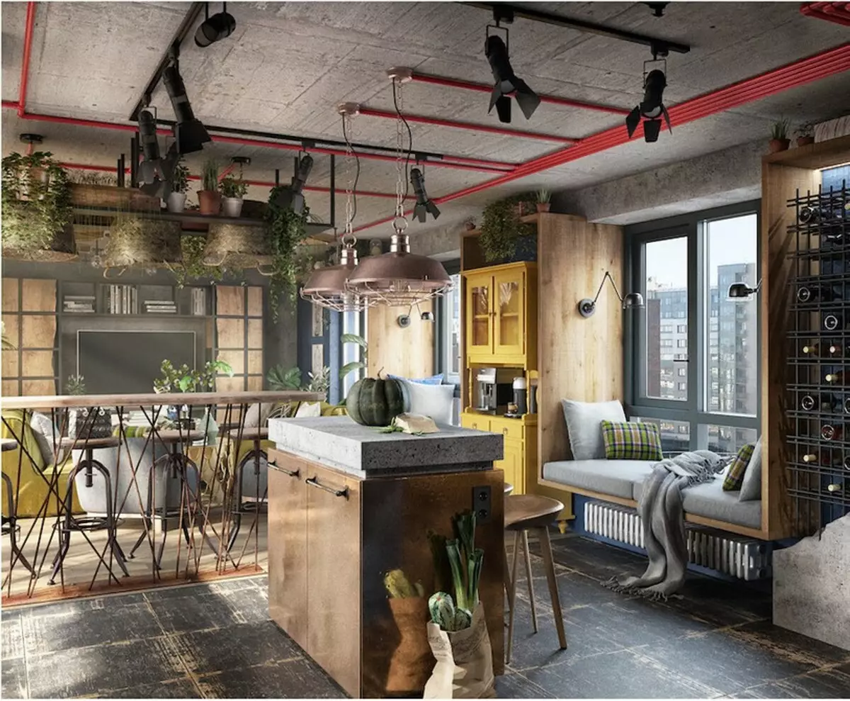 Bright design mix: Loft, Industrial, Eco and Country in the interior of the apartment 11128_36