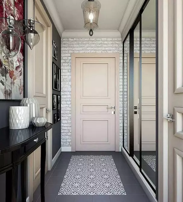 Design af gangen i lejligheden: Lav en lille plads stilfuld og komfortabel 11160_31