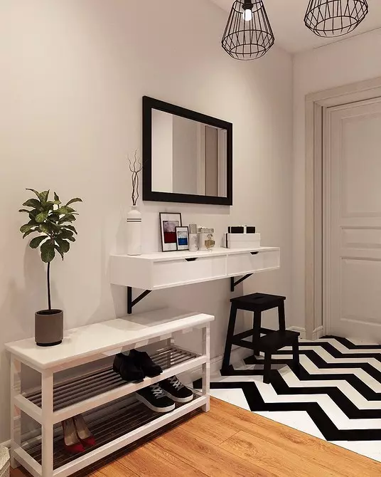 Design af gangen i lejligheden: Lav en lille plads stilfuld og komfortabel 11160_5