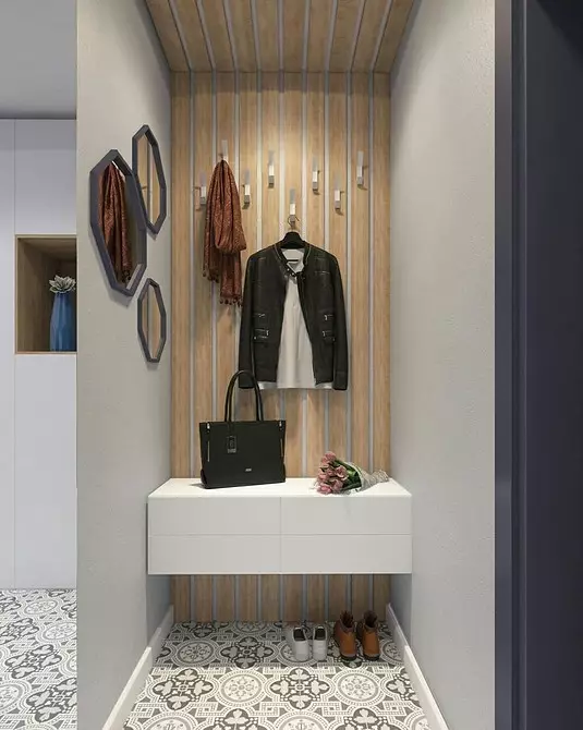 Dizajni i korridorit në apartament: të bëjë një hapësirë ​​të vogël elegant dhe të rehatshme 11160_61