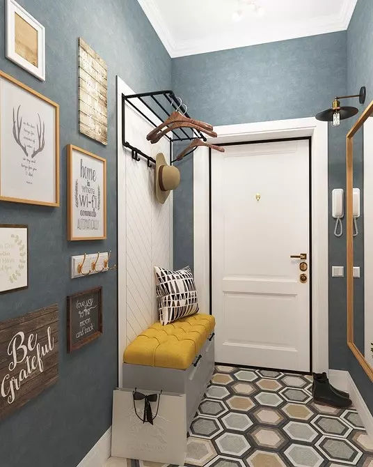 Conception du couloir dans l'appartement: faire un petit espace élégant et confortable 11160_64