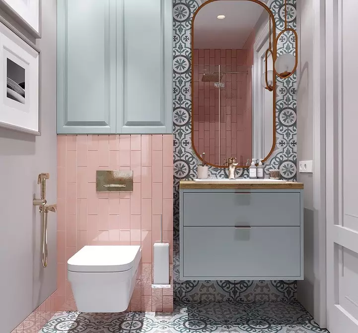 Qué azulejo para elegir para un baño pequeño: consejos y 60 fotos 11192_119
