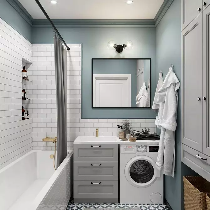 Жижиг угаалгын өрөө сонгохын тулд ямар хавтанг сонгох вэ: зөвлөмж, 60 зураг 11192_29