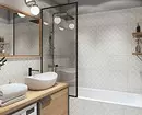 Жижиг угаалгын өрөө сонгохын тулд ямар хавтанг сонгох вэ: зөвлөмж, 60 зураг 11192_6