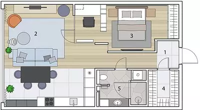 Contemporary en bondige ûntwerpen appartemint: kompetent organisearre romte foar in man 11201_17