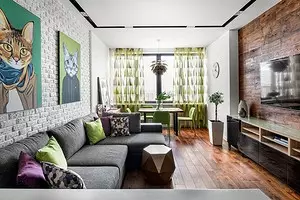 Eco-Loft Style Apartment: жаркыраган, жарык жана жаңы интерьер 11203_1