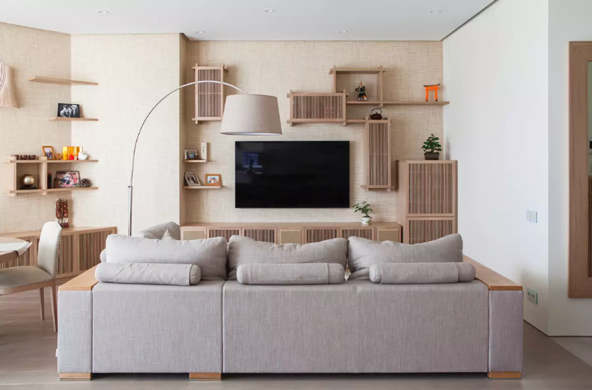 Living room sa estilo ng Asya