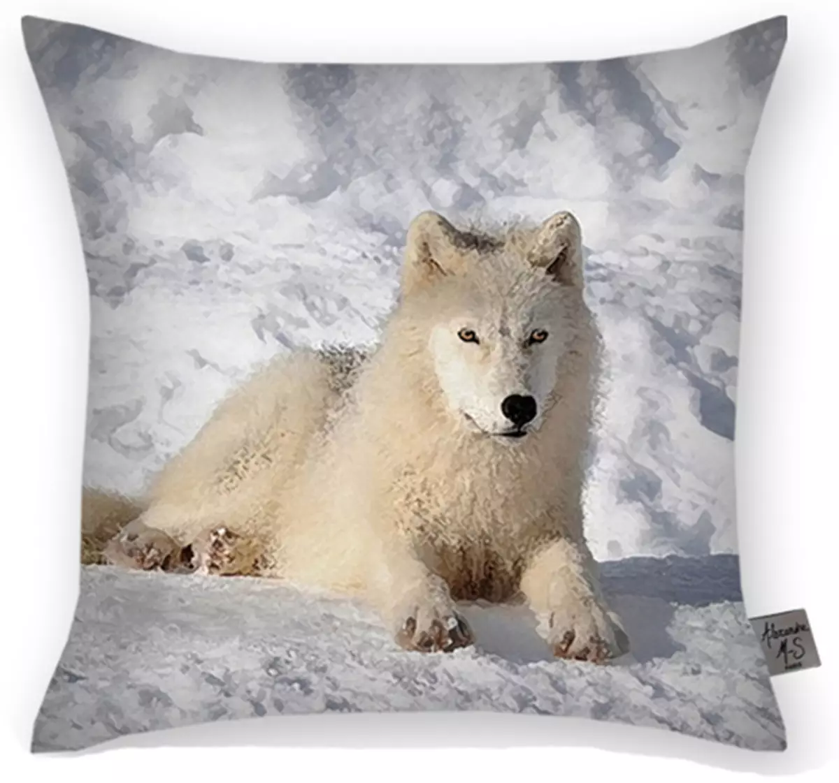 Decorative Pillow White Wolf