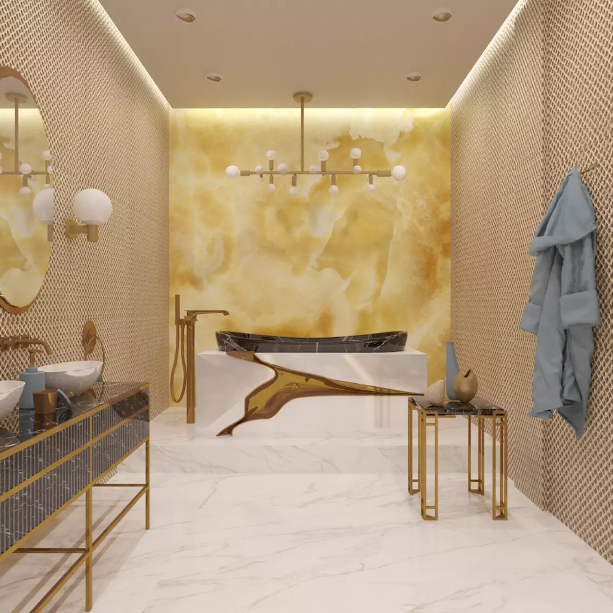 浴室的自然美容：7适合使用大理石的风格