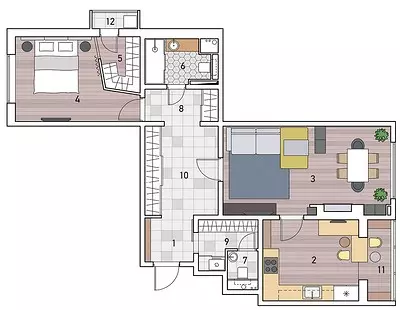 Stili i papafingo në brendësi të një apartamenti tipik 11502_17