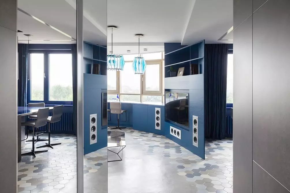 Apartament Unuzual Layout: Design în culori albastre 11534_41