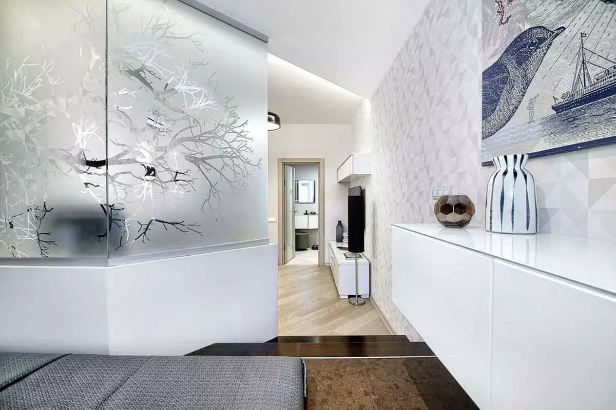 Interiors in White: 18 Syniadau ar gyfer Apartments Bach 11553_121