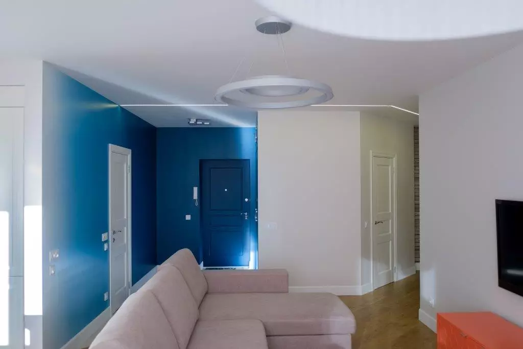 스칸디나비아 스타일의 아파트 내부 : 색상과 그라데이션의 블록