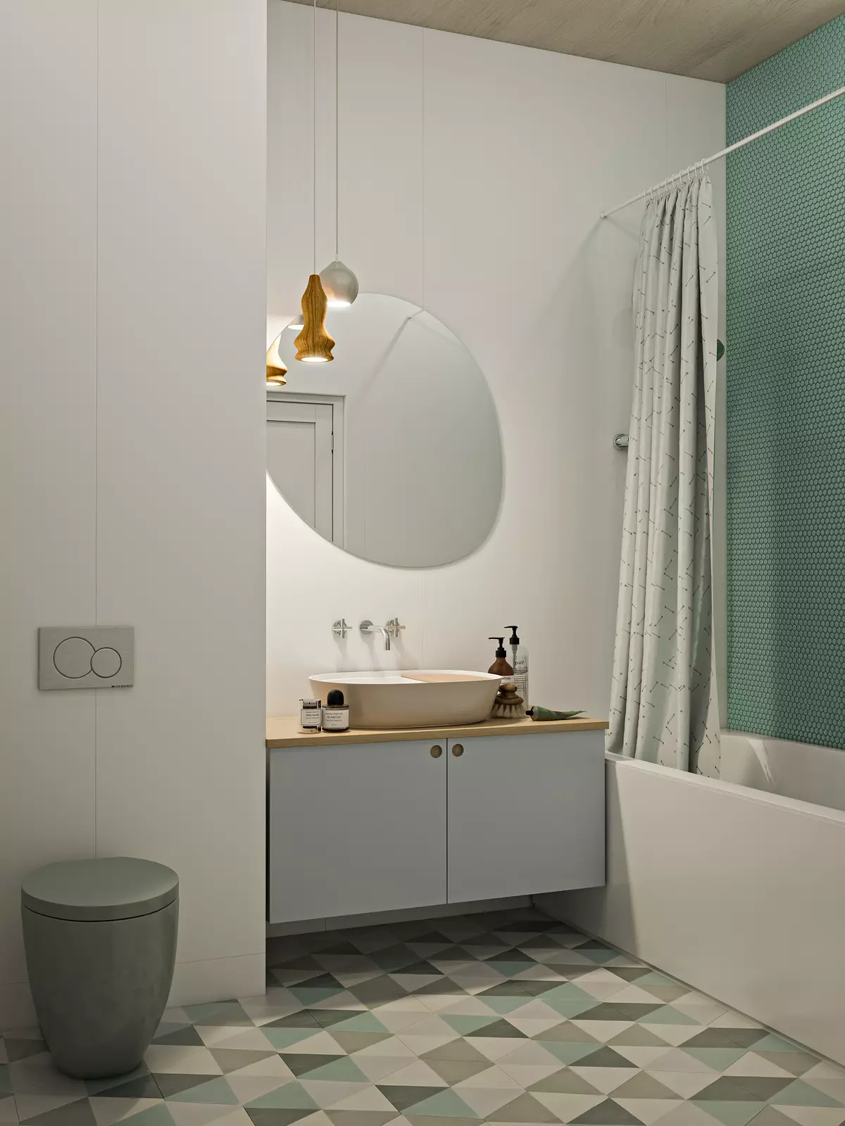 Ergonomie en ontwerp van 'n klein badkamer: 6 Belangrike reëls