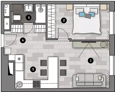 Functional Interior sa mga mahayag nga kolor 11623_10