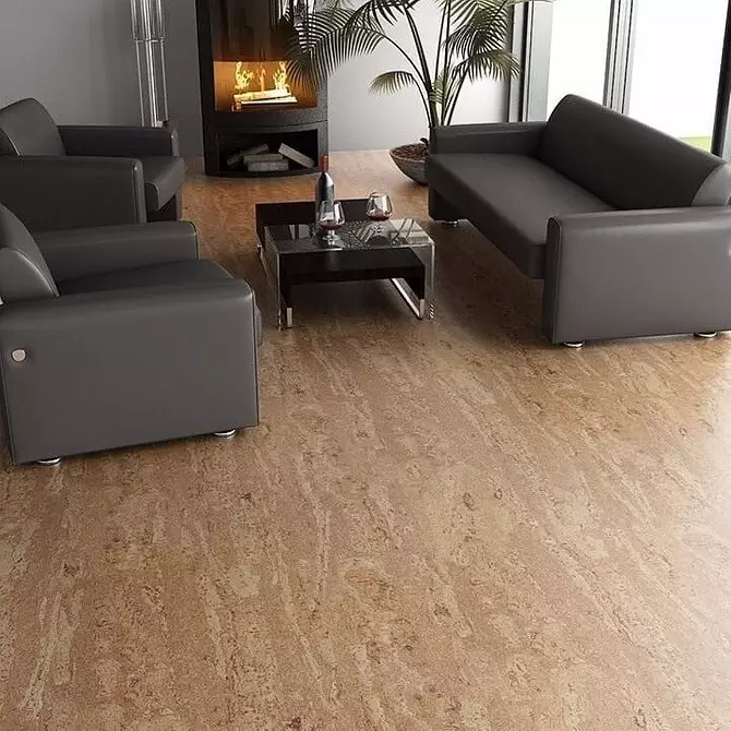 Cork Floor: Mga kalamangan at kahinaan, mga tampok ng pagpili at estilo 11676_29