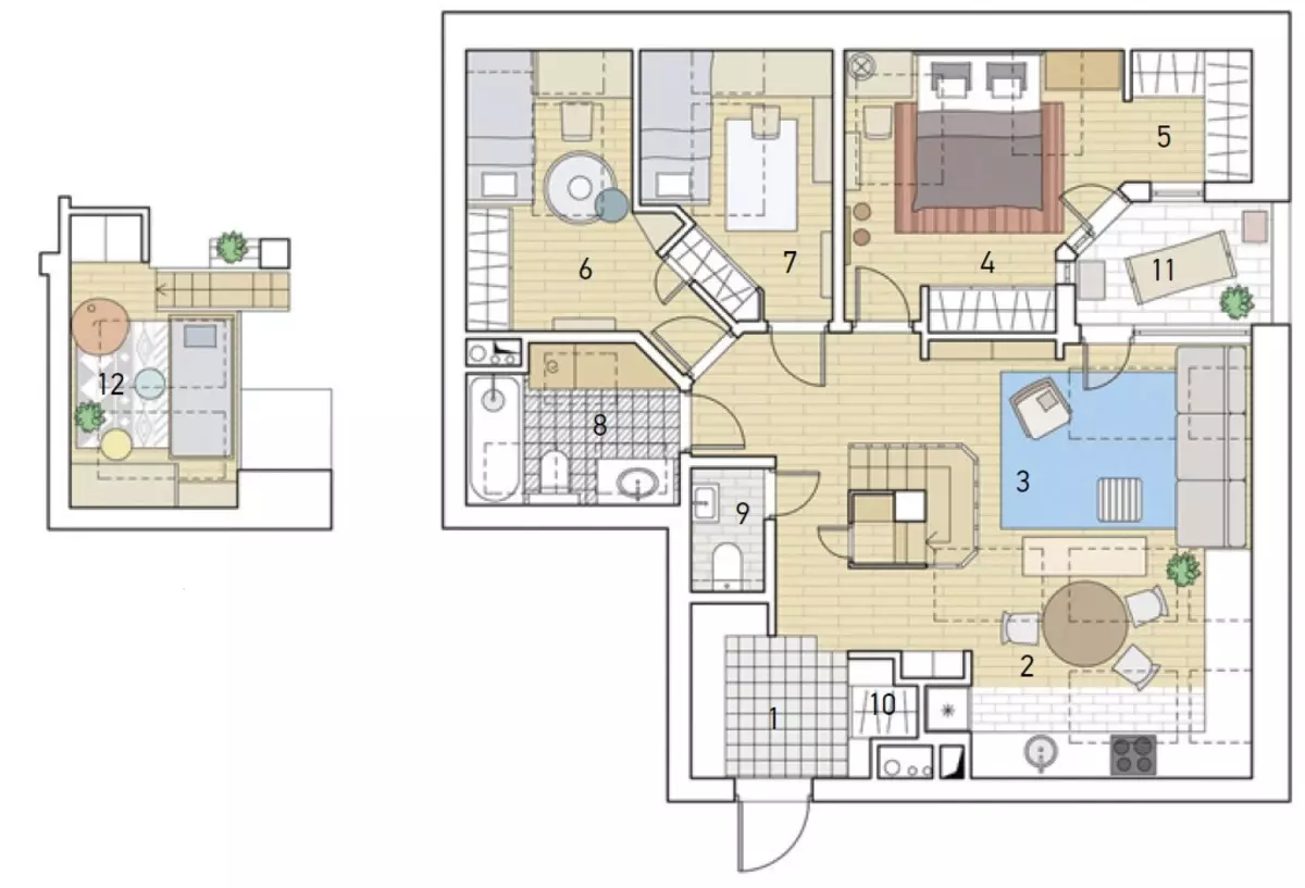 Apartamento con un faiado no espírito da estética escandinava