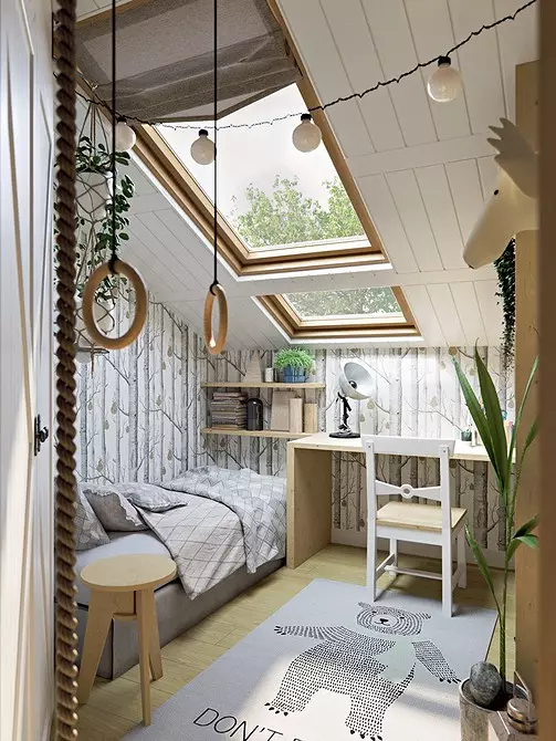 Apartment na may isang attic sa diwa ng Scandinavian aesthetics 11772_21