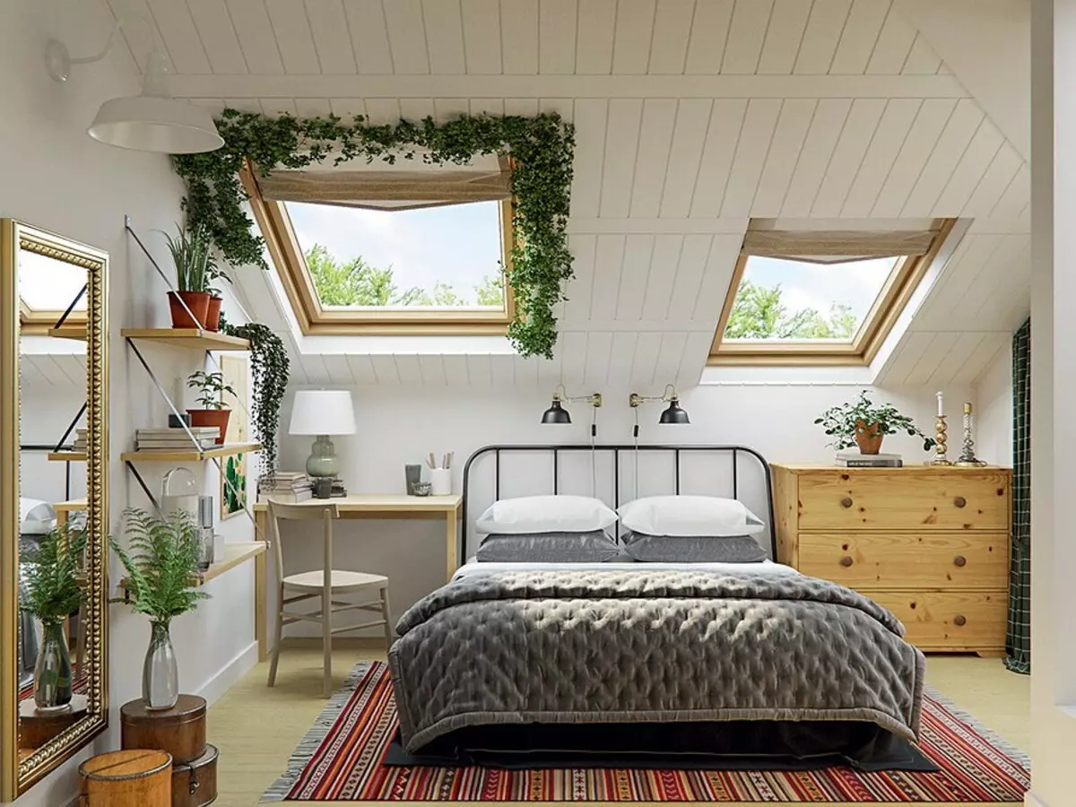 Apartment nga adunay usa ka attic sa espiritu sa Scandinavian aesthetics 11772_22