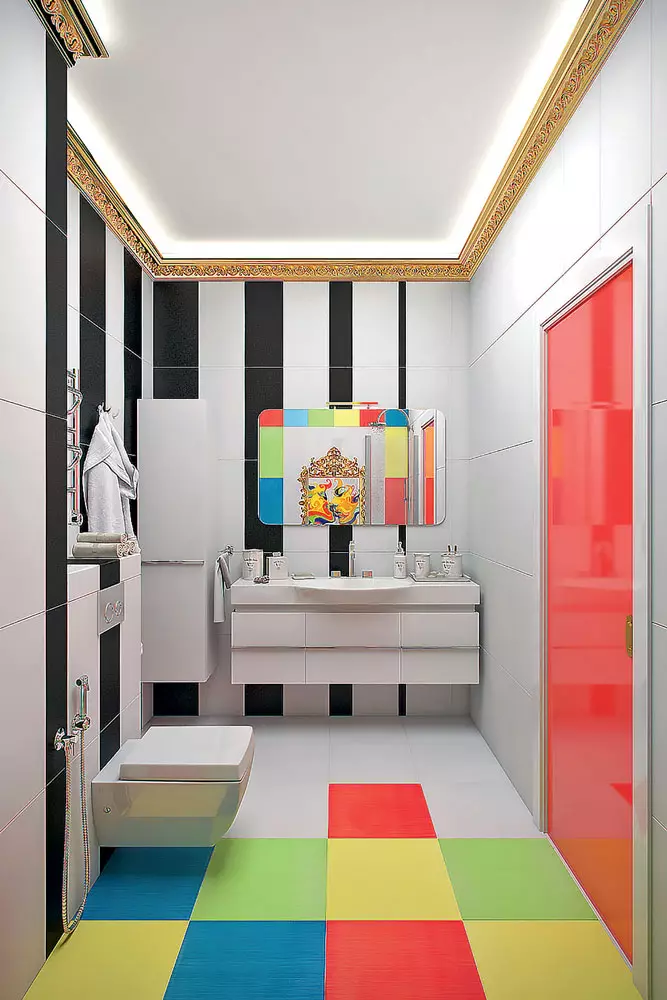 Interieur van een kleine flat-pop-art