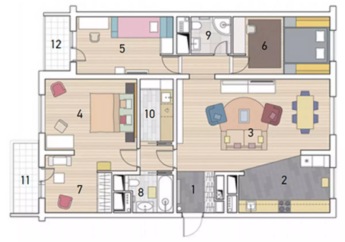 Menggabungkan tiga bilik dan satu bilik apartmen 11926_19