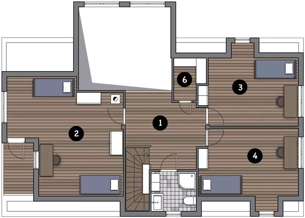 Niet-pic behuizing: een en een halve verdieping cottage