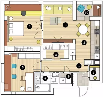 Ogni generazione sulla stanza: progetto appartamento per una famiglia di quattro persone 11964_25