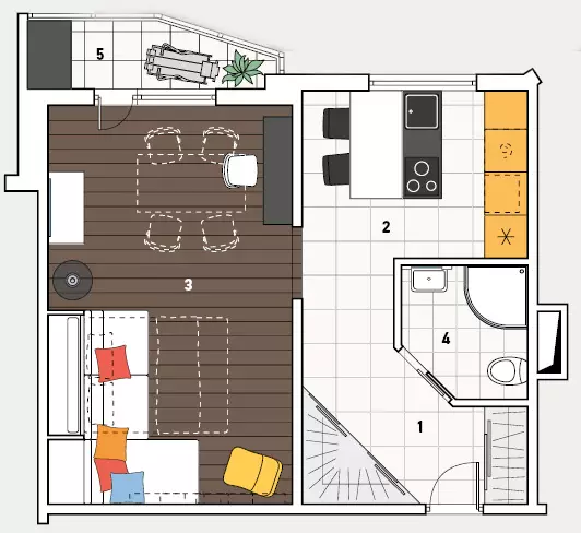 5 proiecte de proiectare de apartamente în casa seriei P-44T