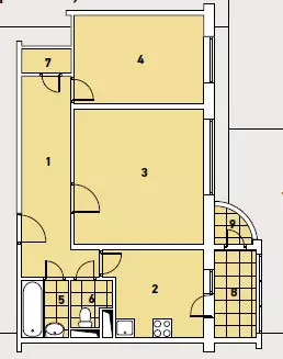 P111 seriyasının evində 4 dizayn layihəsi mənzilləri