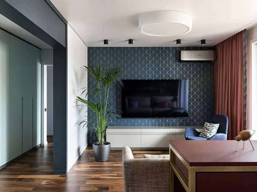 Gumuhit kami ng isang living room tulad ng isang designer: 7 mga ideya mula sa ipinatupad na mga proyekto 1243_20