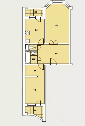 पॅनेल हाऊस सीरीज आणि 7 9-9-9 मधील अपार्टमेंटच्या तीन डिझाइन प्रकल्प