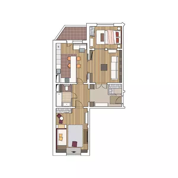 Fünf Designprojekte von Apartments im Haus der TM-25-Serie